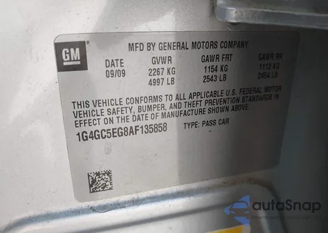 2010 Buick Lacrosse Cxl from USA, damaged, VIN 1G4GC5EG8AF135858